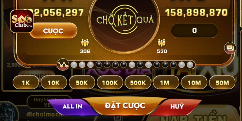 Đặt cược tài xỉu Saoclub ngay hôm nay